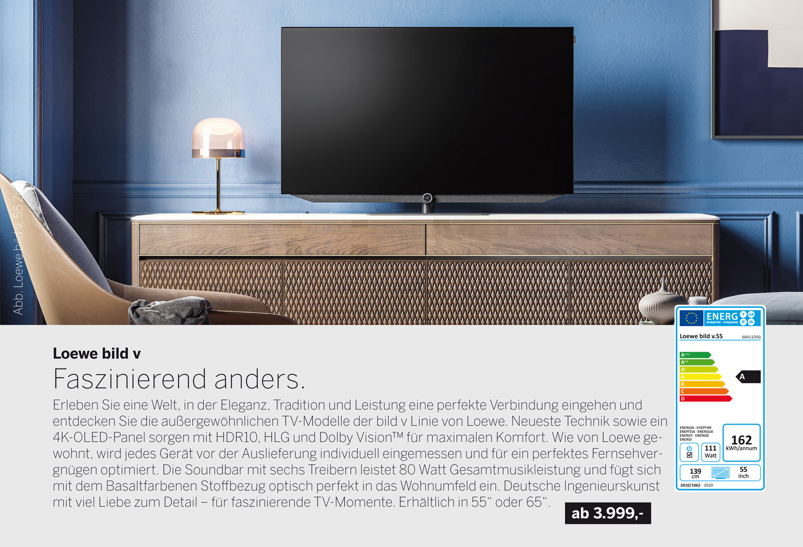 Der neue Loewe bild v Smart-TV begeistert mit integrierter Festplatte, 4K-OLED, HDR10, HLG & Dolby Vision™. Für ein perfektes Fernsehvergnügen optimiert.