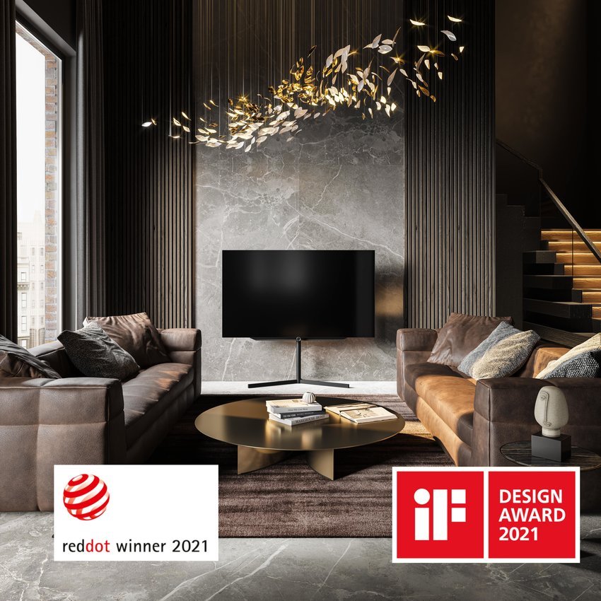 Der Loewe bild s.77 konnte bereits namhafte Awards wie den if design Award 2021 und den reddot design award 2021 einfahren.